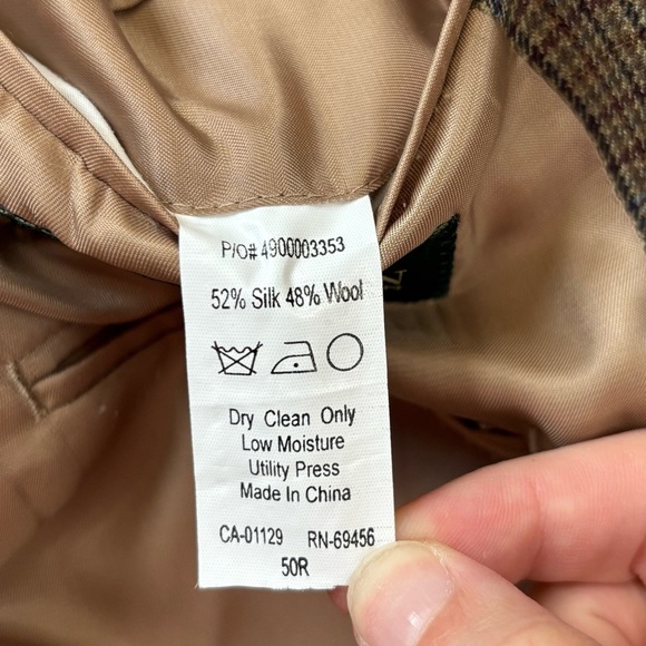 Ralph Lauren LRL Sport Coat Men’s Sz 50R Houndstooth Print Two Button Silk Wool - Picture 3 of 6